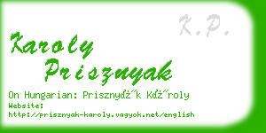 karoly prisznyak business card